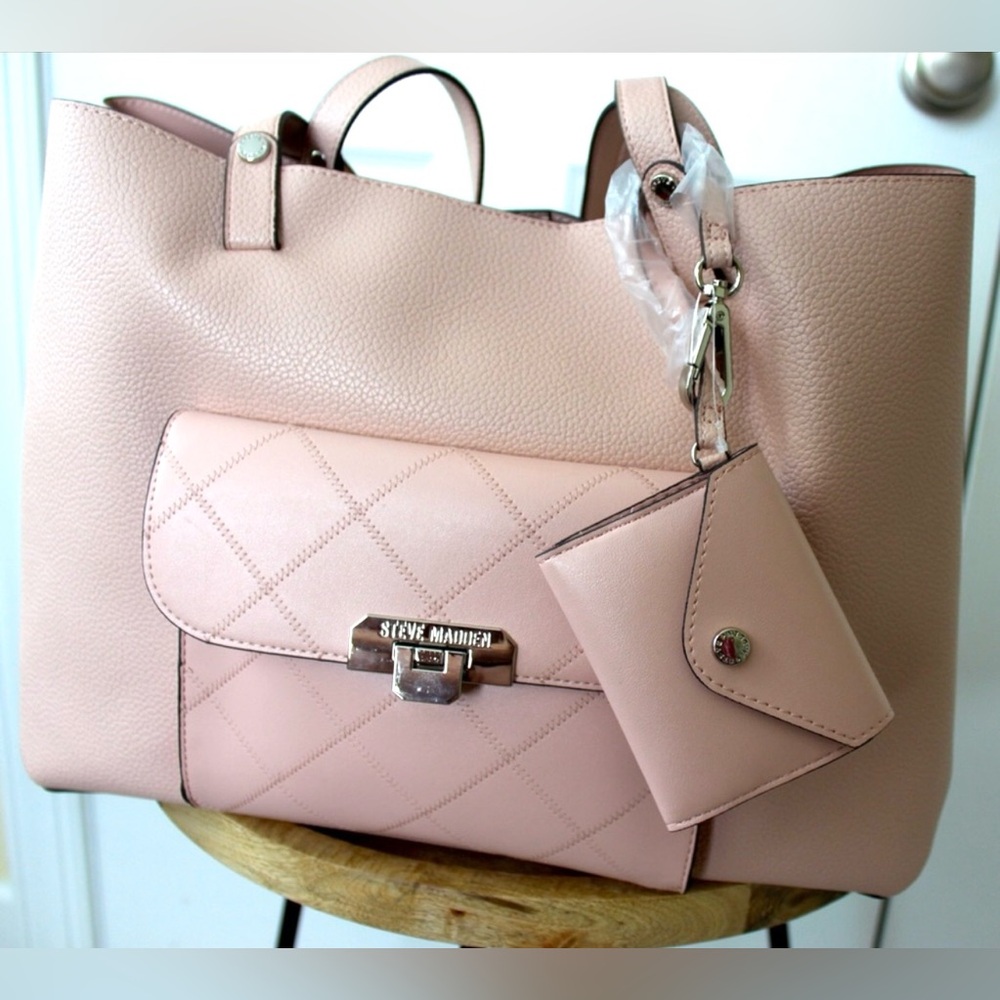 Steve Madden Blush Pink Tote and Wallet Set